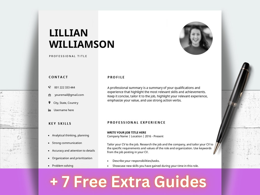 Clean Resume Template for Mac Pages Minimalist CV Template With Cover ...