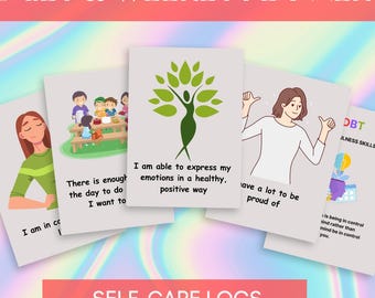 Megapaquete de TCD: PDF listos para imprimir y hojas de trabajo terapéuticas para la ansiedad, el amor propio y la atención plena.