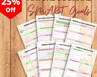 Cuaderno de ecoterapia/Diario de terapia natural para el bienestar mental, el alivio del estrés y el autocuidado consciente