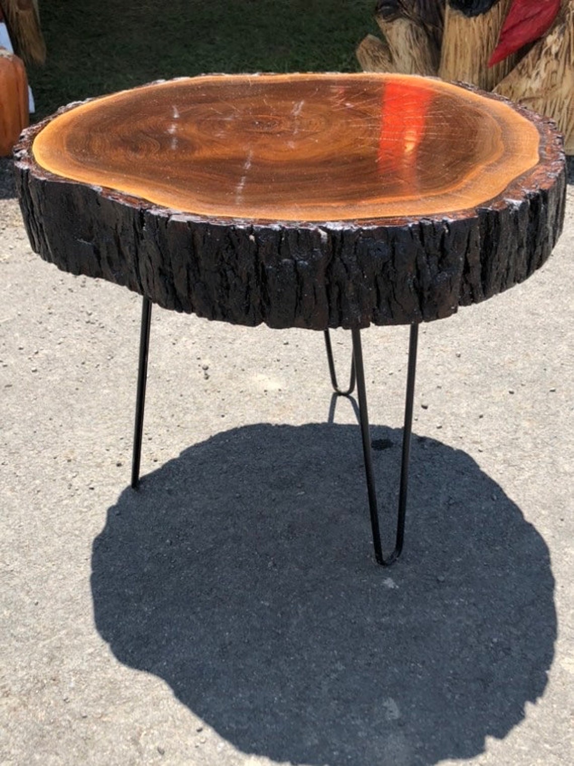 Live Edge Walnut Round End Table Etsy