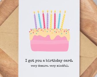 PRINTABLE Demure Birthday Card, Digital Download Birthday Card, Very Demure Birthday Card,  Very Mindful Funny Birthday Card 5x7 4x6 PDF