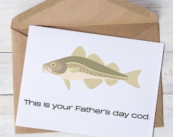 PRINTABLE Father's Day Card, Digital Download Father's Day Greeting Card, Funny Father's Day Card For Dad, Funny Fish Card 7x5 6x4 PDF