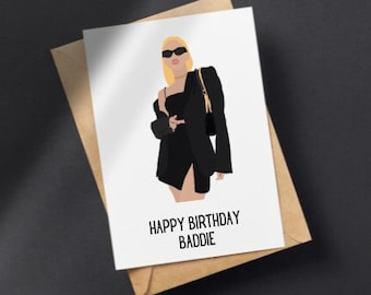 PRINTABLE Baddie Birthday Card, Digital Download Gen Z Birthday Card, Birthday Baddie Card, Funny Birthday Card For Her 5x7 4x6