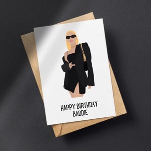 PRINTABLE Baddie Birthday Card, Digital Download Gen Z Birthday Card, Birthday Baddie Card, Funny Birthday Card For Her 5x7 4x6
