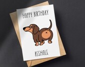 PRINTABLE Funny Birthday Card, Digital Download Adult Birthday Card, Rude Dog Birthday Card,  Funny Birthday Card For Him  5x7 4x6 PDF
