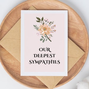 PRINTABLE Sympathy Card, Digital Download Thinking of You Card, Printable Condolences Card, Floral Sympathy Card, Minimalist Card