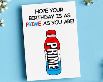 PRINTABLE Kids Birthday Card, Digital Download Prime Birthday Card, Prime Energy Drink Birthday Card For Teen Boys/For Teen Girls PDF