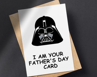 PRINTABLE Father's Day Card, Digital Download Father's Day Greeting Card, Funny Father's Day Card For Dad, Funny Star Wars Theme Card PDF