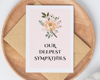 PRINTABLE Sympathy Card, Digital Download Thinking of You Card, Printable Condolences Card, Floral Sympathy Card, Minimalist Card