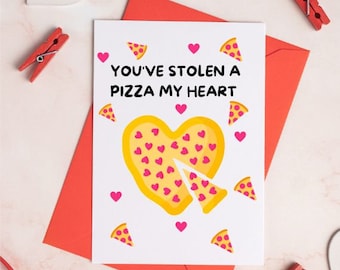 PRINTABLE Valentine's Day Card, Digital Download Valentine's Day Card, Funny Pizza Valentines Card For Him/For Her, 5x7 4x6 PDF