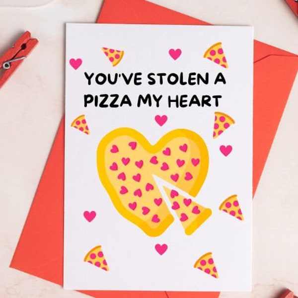 PRINTABLE Valentine's Day Card, Digital Download Valentine's Day Card, Funny Pizza Valentines Card For Him/For Her, 5x7 4x6 PDF