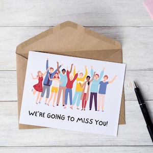 Carte d'adieu imprimable du groupe, carte de collègue de téléchargement numérique, cartes d'adieu imprimables pour les collègues/pour les amis 7x5 6x4 PDF