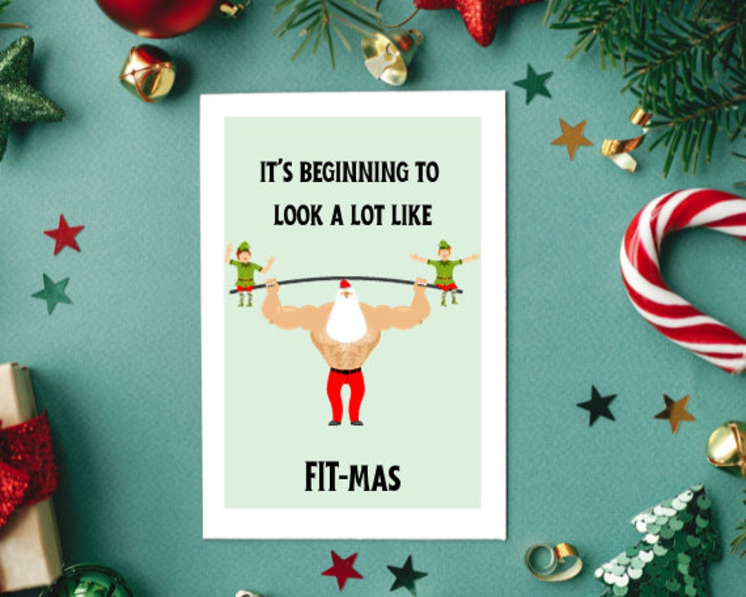 PRINTABLE Christmas Card Digital Download Fitmas Christmas Etsy