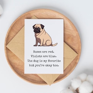 Biglietto di anniversario per cani STAMPABILE, biglietto di San Valentino con download digitale, biglietto di coppia di carlini carini per lui/lei, PDF 5x7 4x6