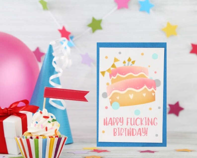 PRINTABLE Birthday Card, Digital Download Birthday Card, Rude Birthday ...