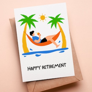 PRINTABLE Happy Retirement Card For Coworker or Boss, Digital Download Goodbye Card, Instant Download Happy Retirement Vacation Card 5x7 4x6