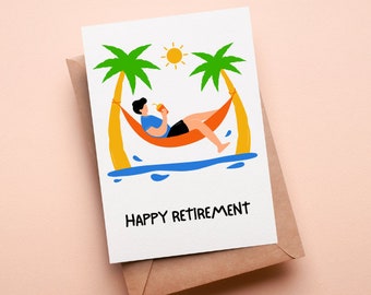 PRINTABLE Happy Retirement Card For Coworker or Boss, Digital Download Goodbye Card, Instant Download Happy Retirement Vacation Card 5x7 4x6