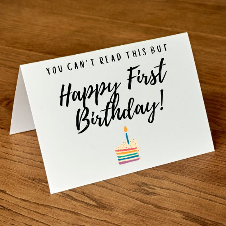 PRINTABLE First Birthday Card, Digital Download Birthday Cards, Funny ...