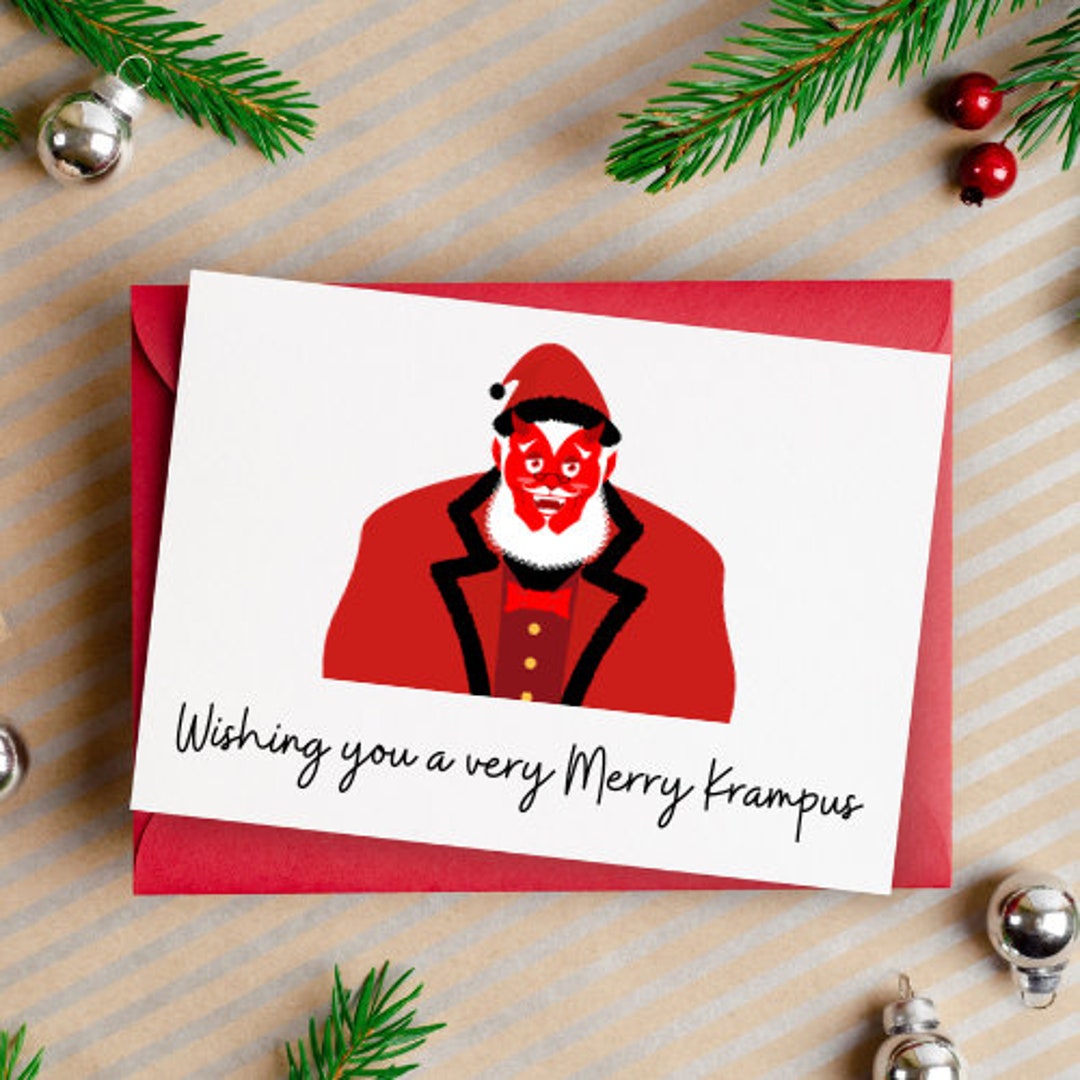 PRINTABLE Merry Krampus Christmas Card, Digital Download Christmas Card ...