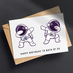 PRINTABLE Twin Birthday Card, Digital Download Birthday Card for Twins, Funny Birthday Card For Your Twin For Him/For Her, 7x5 6x4 PDF
