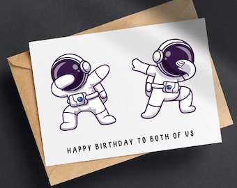 PRINTABLE Twin Birthday Card, Digital Download Birthday Card for Twins, Funny Birthday Card For Your Twin For Him/For Her, 7x5 6x4 PDF