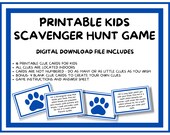 PRINTABLE Scavenger Hunt Games for Kids, Blues Clues Inspired Clue Game, Digital Download Kids Games, Kids Treasure Hunt Printable Games