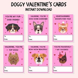 Prntable Dog Valentnes, Prntable Valentnes, Dog Valentnes, Fun