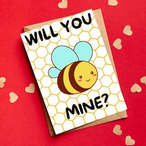 Biglietto di San Valentino STAMPABILE, Biglietto di San Valentino con download digitale, Biglietto di San Valentino con ape carina per lui/per lei, PDF 5x7 4x6