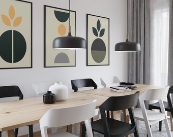Set of Mid-Century Modern Wall Art Print, Abstract Digital Wall Art Print, Printable Wall Art Digital Download, Set of 6, Set of 3 Art Print