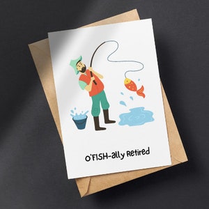 Carte de retraite de pêche drôle IMPRIMABLE pour collègue ou patron, carte d’adieu en téléchargement numérique, carte de pêcheur à la retraite à téléchargement instantané 5x7 4x6