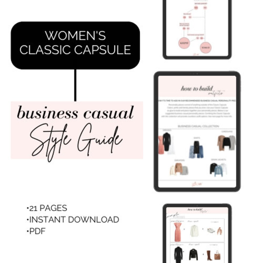 Business Casual Capsule Wardrobe Guide © Etsy