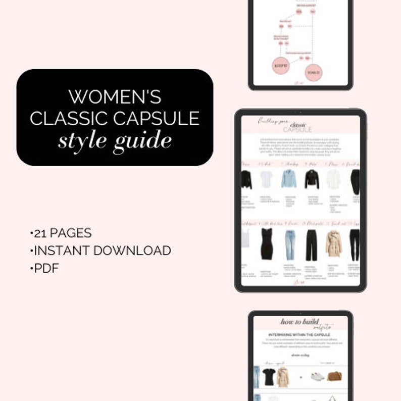 How to Build A Capsule Wardrobe Guide © Etsy