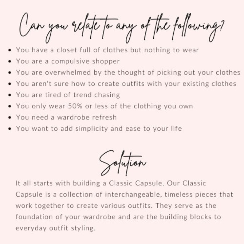 How to Build A Capsule Wardrobe Guide © Etsy