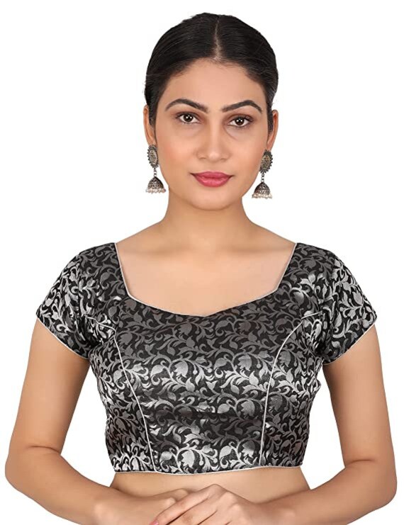 silver printed blouse
