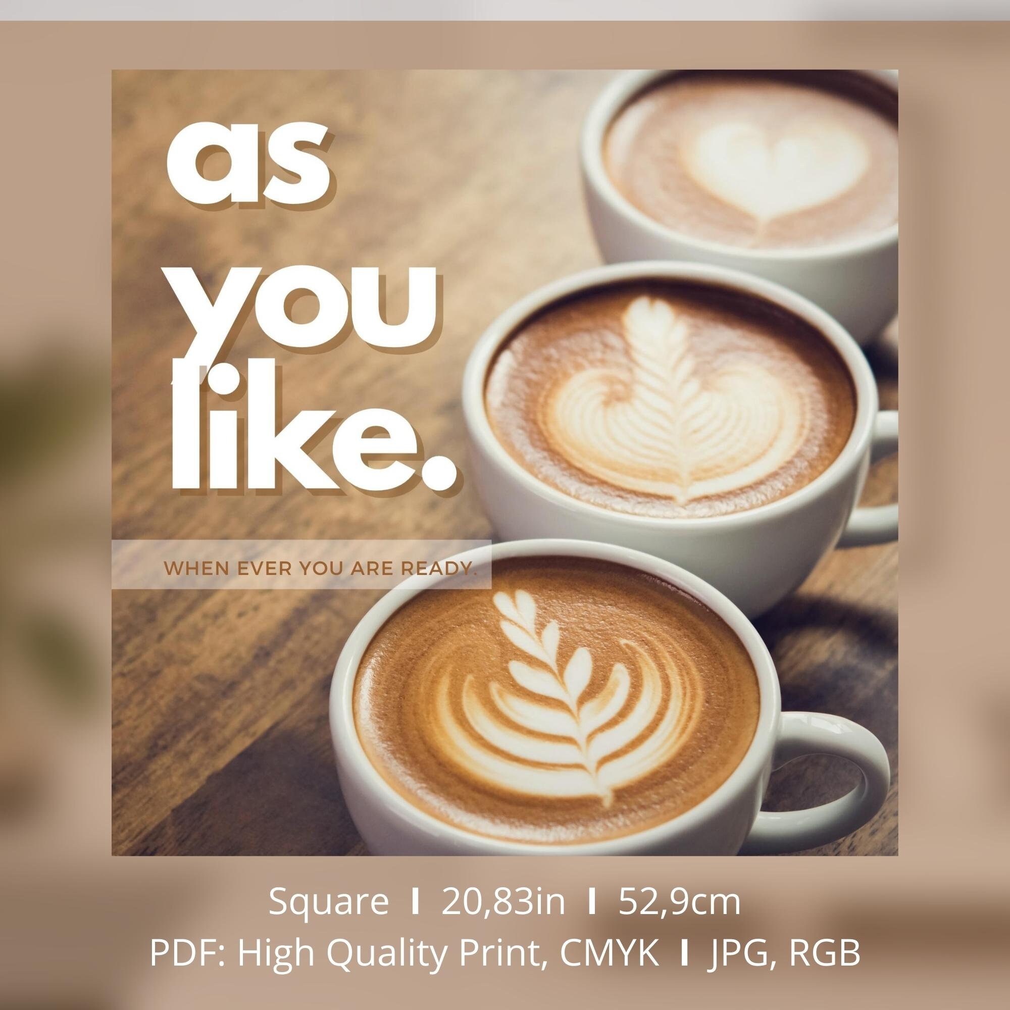 Wall Art. High Quality Printable. Cappuccino Wall Art for Coffee Shops ...