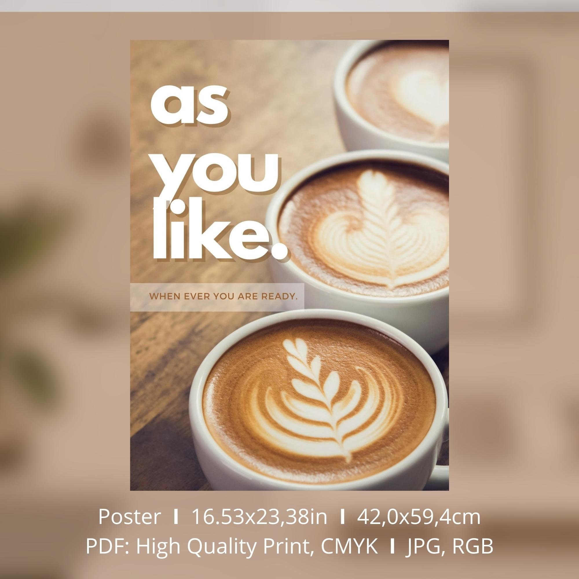 Wall Art. High Quality Printable. Cappuccino Wall Art for Coffee Shops ...