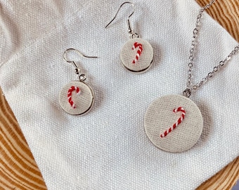 Embroidered Necklace and Earrings Set (Limited Christmas Edition)