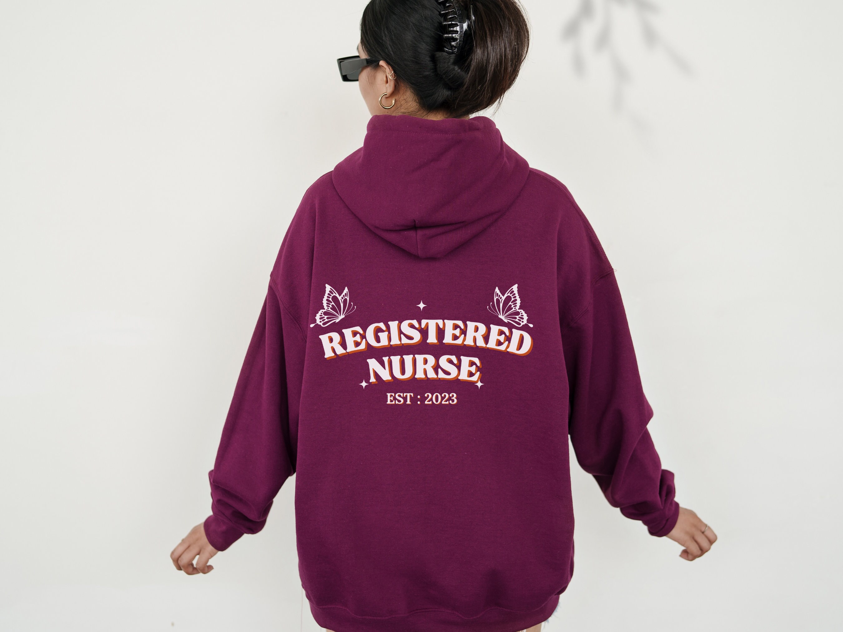 Customizable RN Nurse Est Year Hoodie Grad Nurse Hoodie Etsy