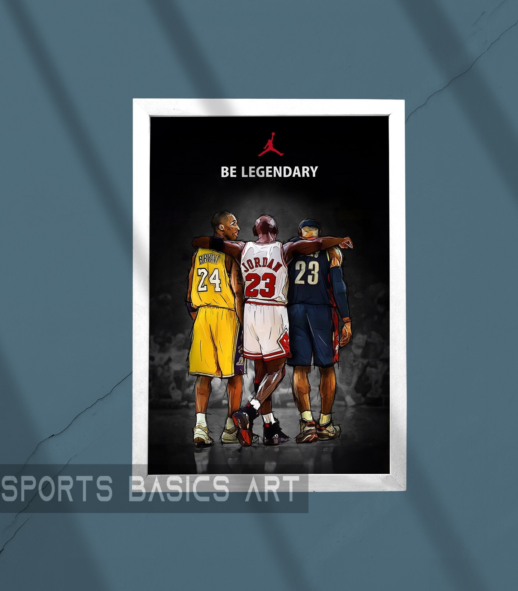 Kobe Bryant Michael Jordan Lebron James Poster  Star wall art, Lebron  james poster, Basketball canvas