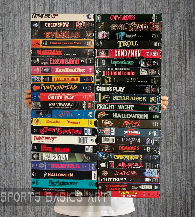 Halloween Horror Movies VHS Tapes Posters Canvas Wall Art Etsy