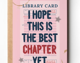Best Chapter Yet | Cute Bookish Card | For Book Lover | Cute Birthday | New Beginnings | Fresh Start Card for Her | Gift for Friend 5x7 Card