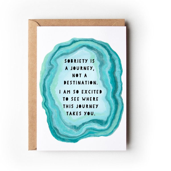 Sobriety is a Journey Recovery Card | Sobriety Card | Sobriety Gift | Recovery Encouragement and Support| Card for Loved One in Recovery