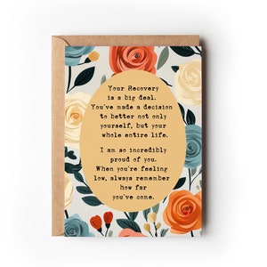 Your Recovery is a Big Deal | Thoughtful Sobriety Gift | Recovery Encouragement |  Recovery Support  | Sentimental Card For Her | For Him