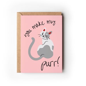 NAUGHTY You Make My Kitty Purr Dirty Valentine&#39;s Day Gift For Him Anniversary Card Naughty Couples Valentine&#39;s Day Husband Card