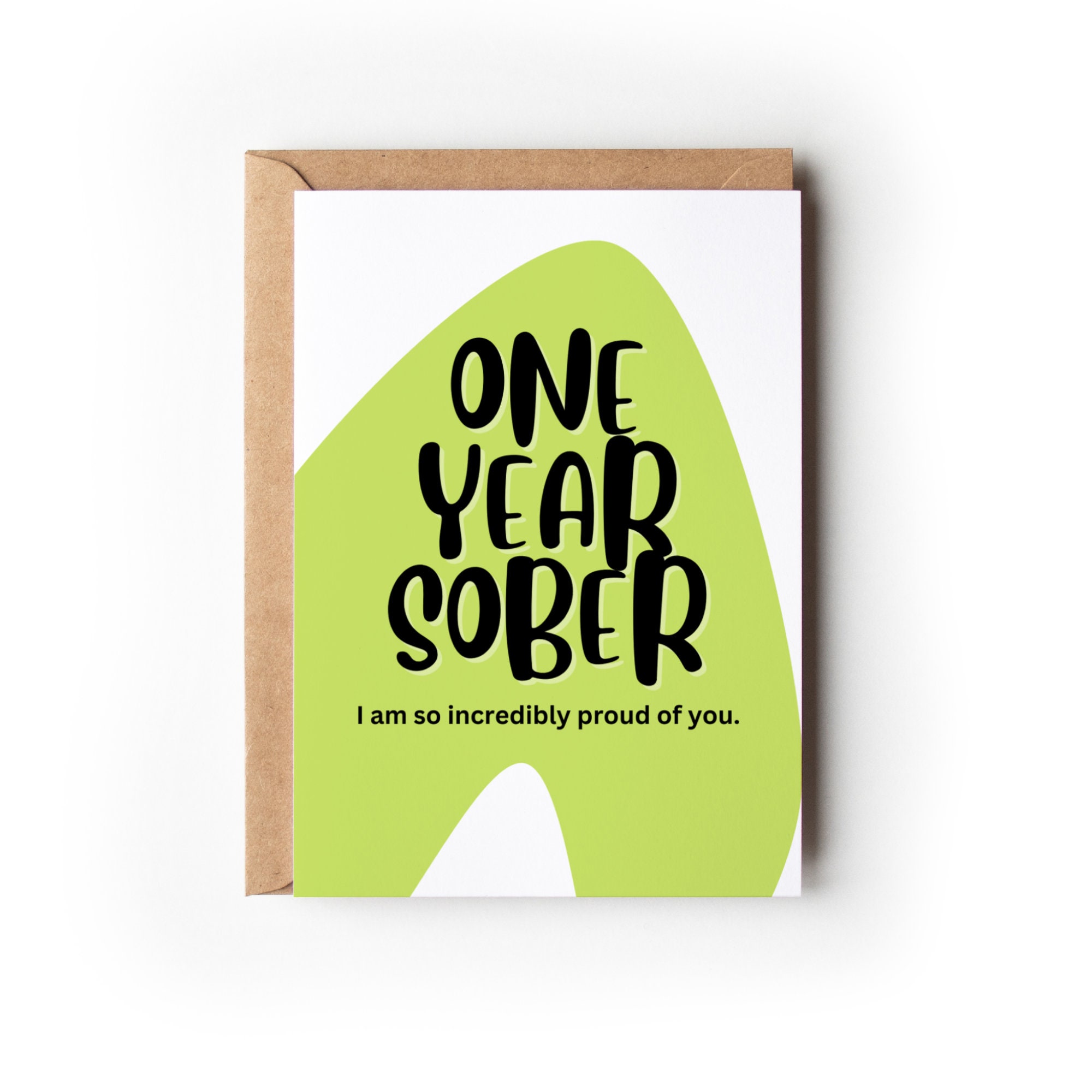 One Year Sober Recovery Card Sobriety Card Sober Anniversary Sober ...