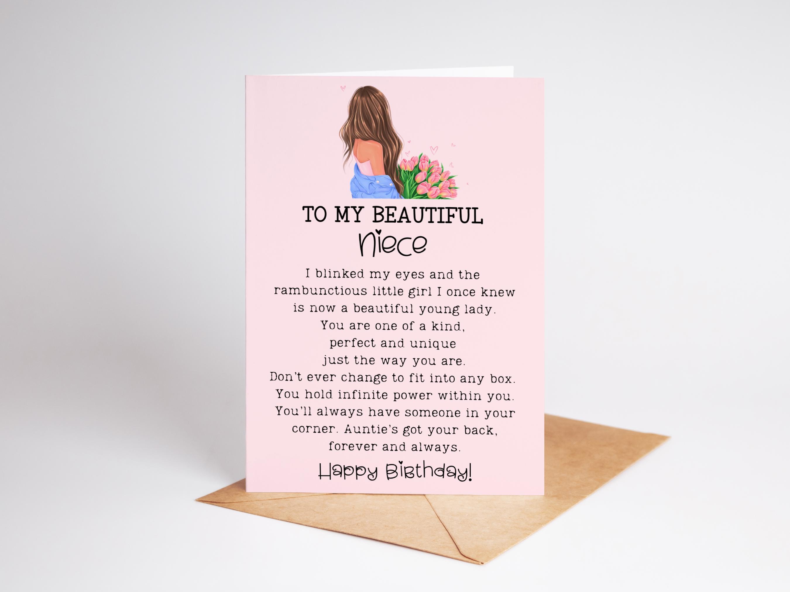 Niece Heartfelt Birthday Card | 4 OPTIONS HAIR/SKIN | to My Beautiful ...