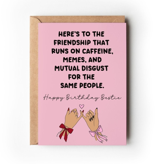 Cute Birthday Card For Best Friend Or Bestie - Bubble Tea Lovers Punny Greeting Card - Happy Birthday To My Best-tea