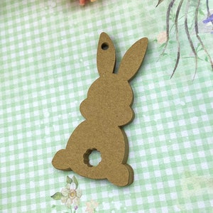 Blank Brown Easter Bunny Rabbit Kraft Gift Tags/Labels Set
