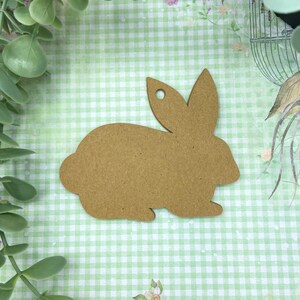 Large Blank Brown Easter Bunny Rabbit Kraft Gift Tags/Labels Set