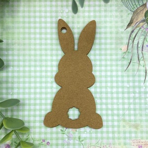 Large Blank Brown Easter Bunny Rabbit Kraft Gift Tags/Labels Set